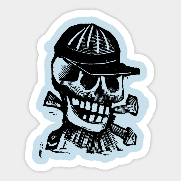 Calaveras with baseball cap. Sticker by vokoban